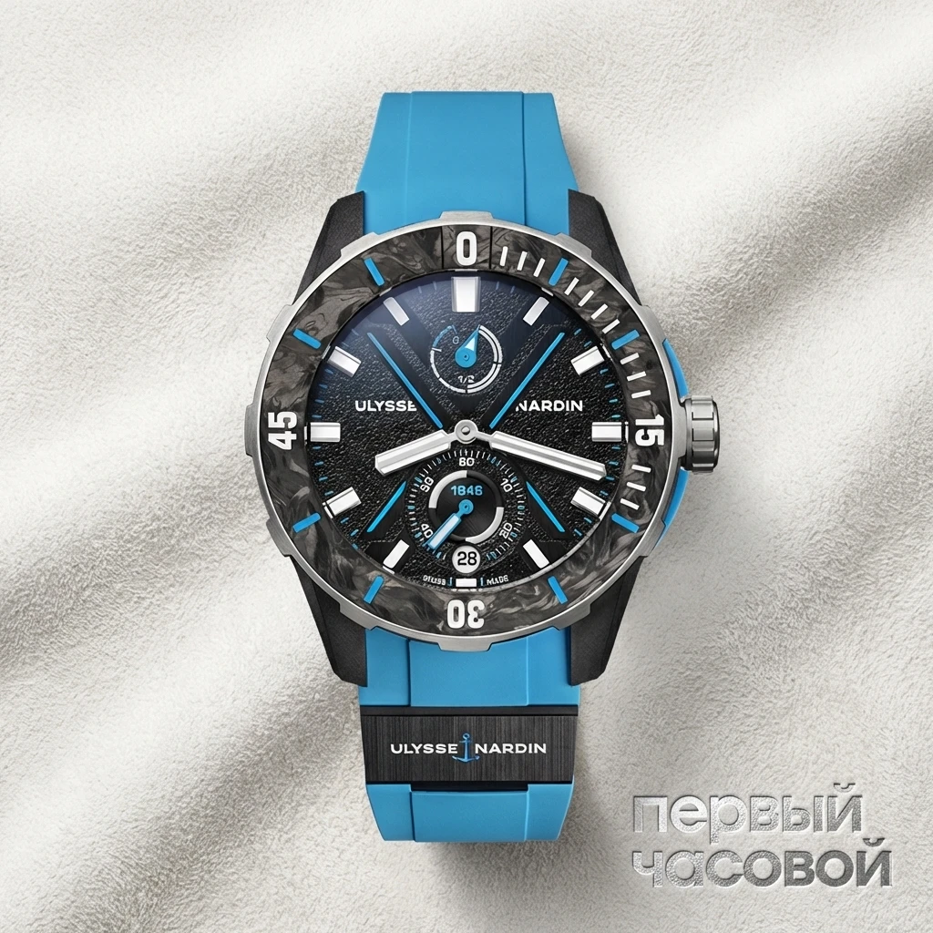 Купить элитные часы Ulysse N Diver Net Azure 44Mm 1183-170-2B/3A: в наличии в Москве!