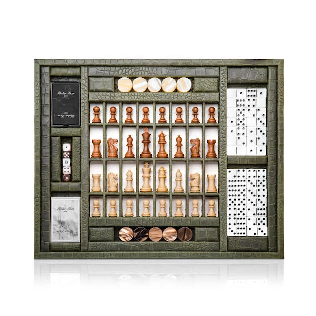 Multi-Game Box Alligator Leather