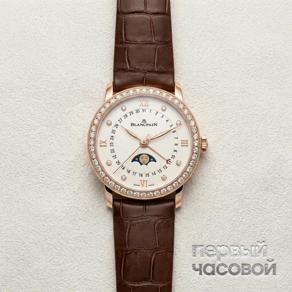 Купить элитные часы Blancpain Villeret Quantieme Phase De Lune 6126 2987 55B: в наличии в Москве!