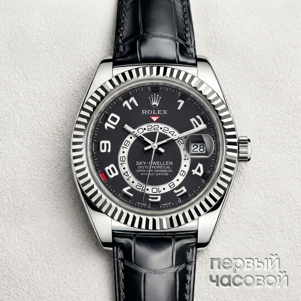 Купить элитные часы Rolex Sky-Dweller White Gold Leather Strap 326139 BK: в наличии в Москве!