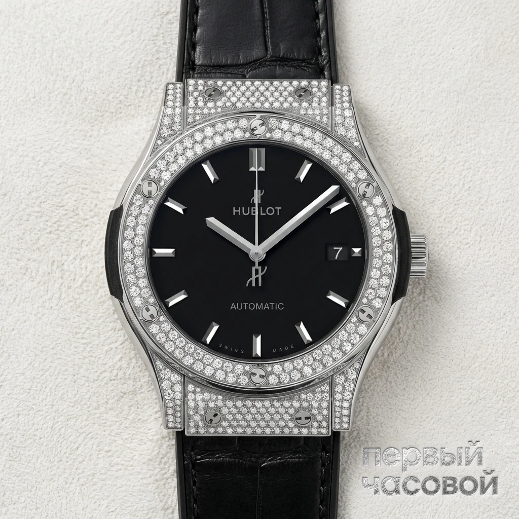 Купить элитные часы Hublot Classic Fusion Titanium Pave 45 511.NX.1171.LR.1704: в наличии в Москве!