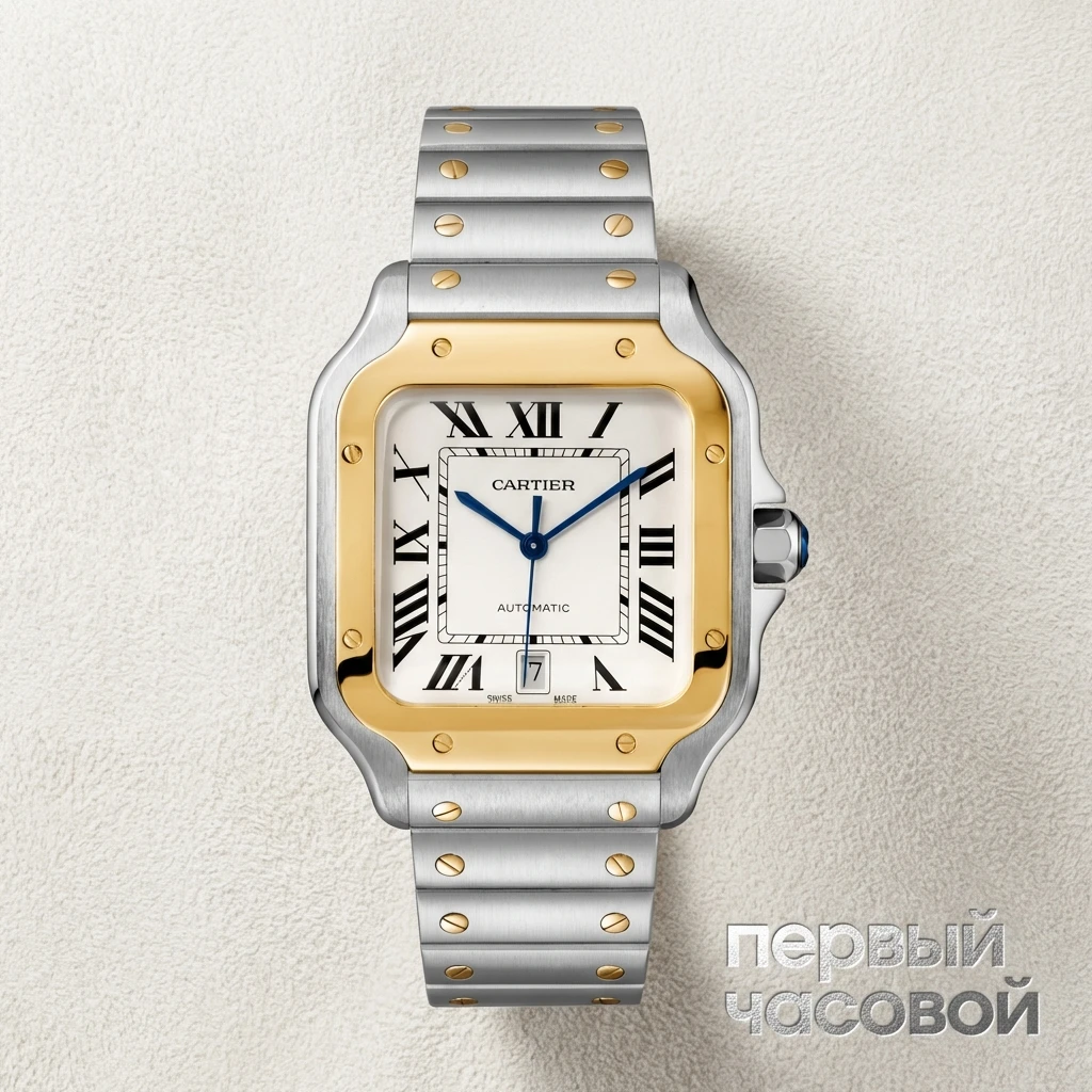 Купить элитные часы Cartier Santos De Cartier Steel Yellow Gold W2SA0009: в наличии в Москве!