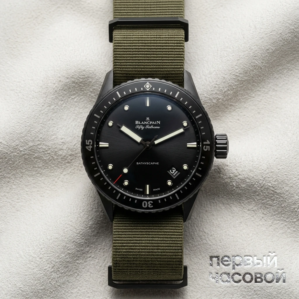 Купить элитные часы Blancpain Fifty Fathoms Bathyscaphe 5000 1110 NAKA: в наличии в Москве!