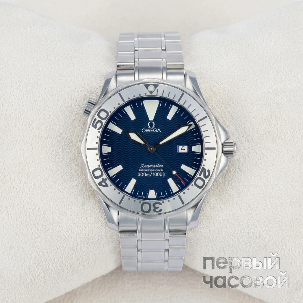 Купить элитные часы Omega Seamaster 41Mm Electric Blue Quartz 22658000: в наличии в Москве!