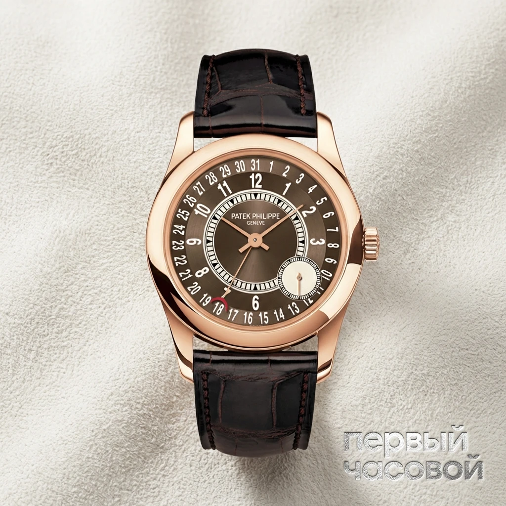 Купить элитные часы Patek Philippe Calatrava 37mm Brown Arabic Date Rose Gold 6000R-001: в наличии в Москве!