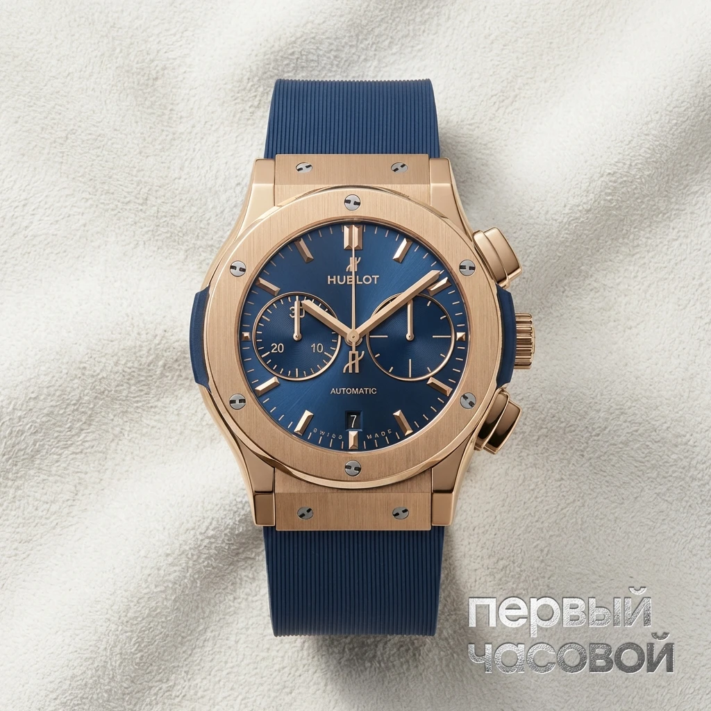 Купить элитные часы Hublot Classic Fusion Chronograph King Gold Blue 45 mm 521.OX.7180.RX: в наличии в Москве!