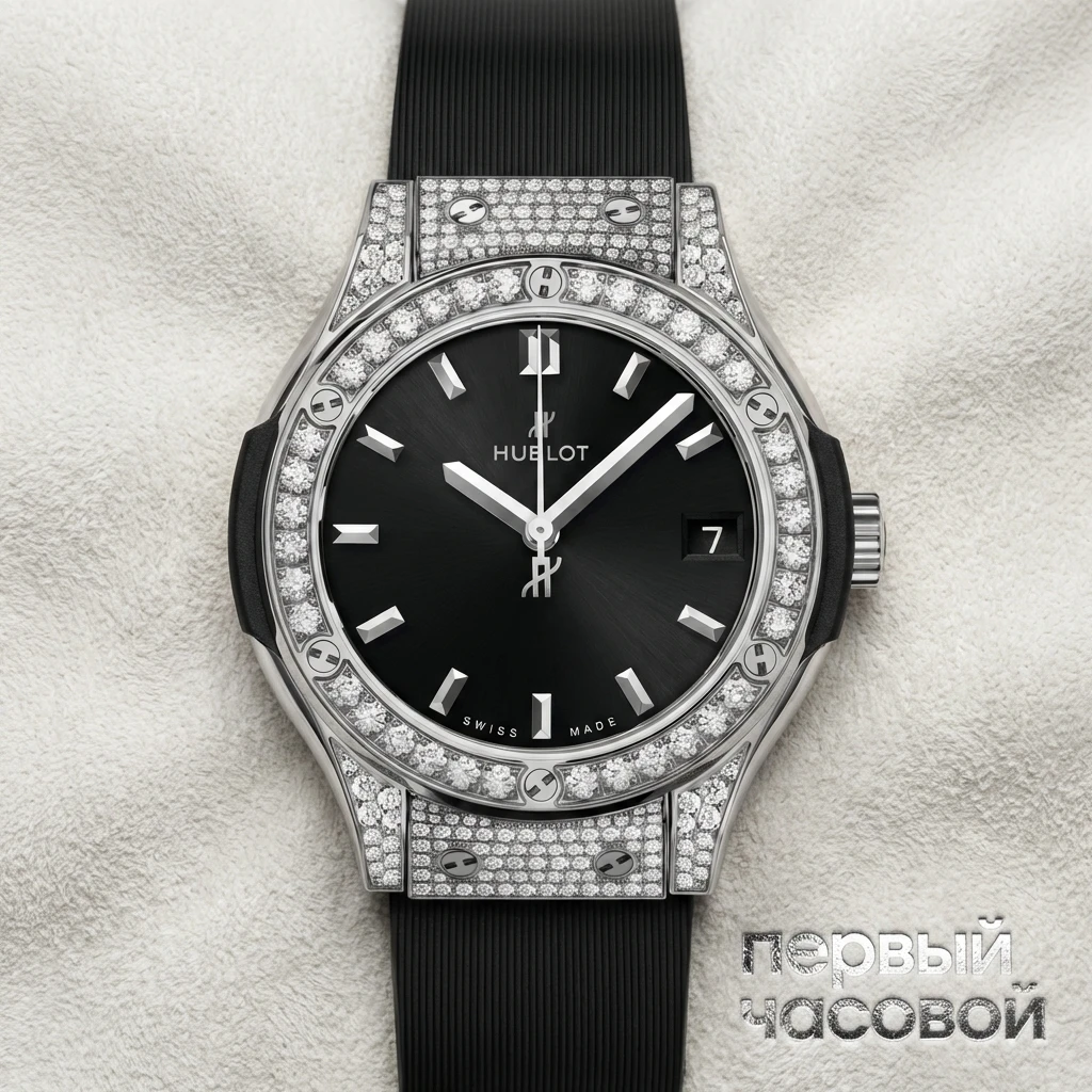 Купить элитные часы Hublot Classic Fusion Titanium Pave 581.NX.1470.RX.1704: в наличии в Москве!