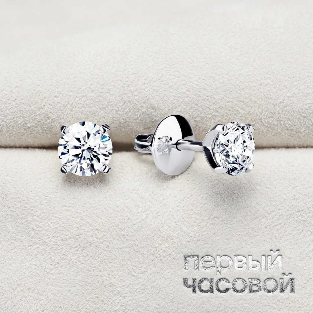 Купить украшение Studio jewelry Серьги 1,10/1,11 ct. I/VVS2 (3 Excellent) : в наличии в Москве!