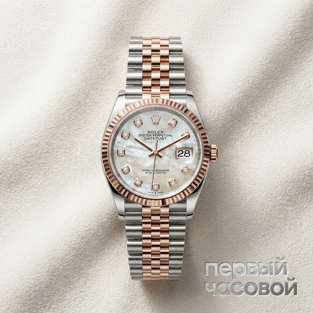 Купить элитные часы Rolex Datejust 36 mm Oyster Mother Of Pearl Two Tone Rose Gold And Steel 126231: в наличии в Москве!