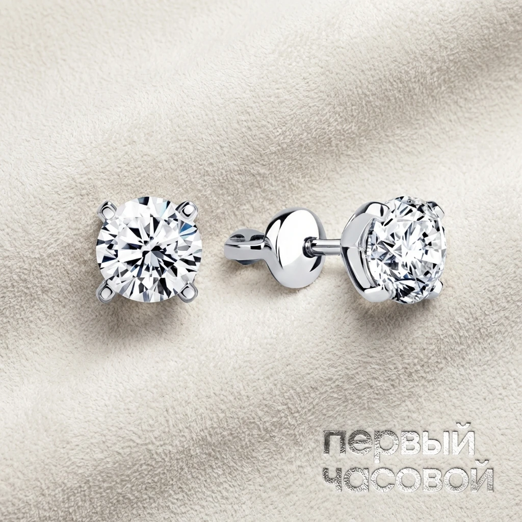 Купить украшение Studio jewelry Серьги С Бриллиантами 1,50/1,52 Ct. G/Vs2 (3 Excellent) : в наличии в Москве!