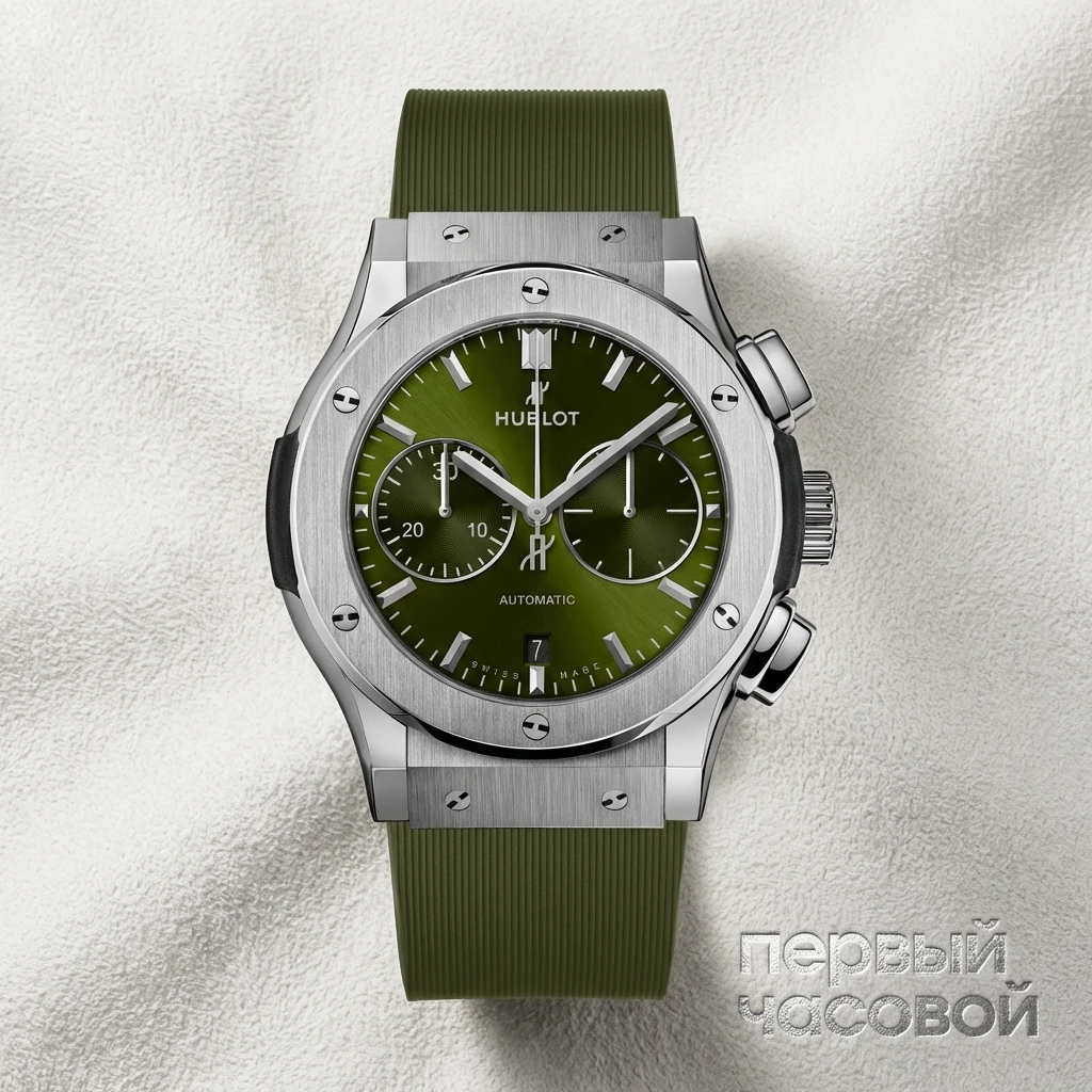 Купить элитные часы Hublot Classic Fusion Chronograph Titanium Green 45 mm 521.NX.8970.RX: в наличии в Москве!