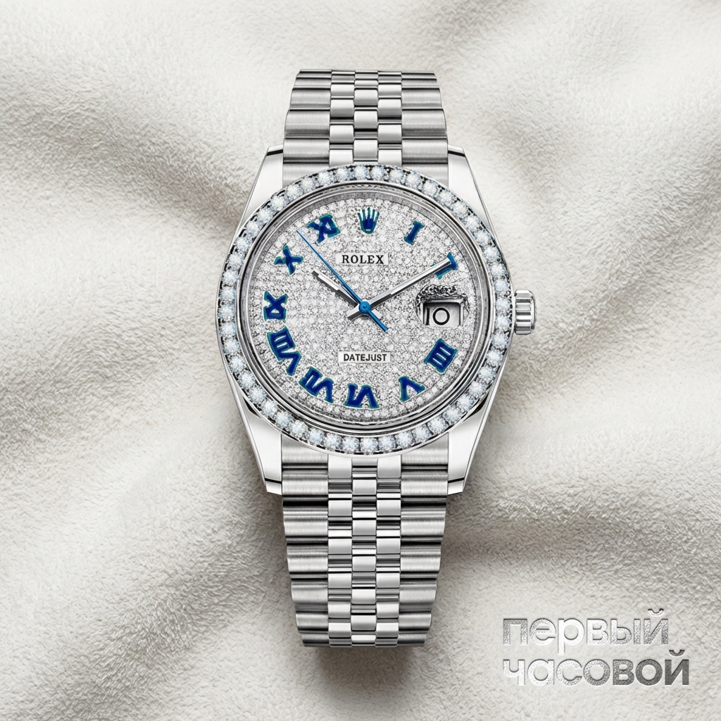 Rolex Datejust Oyster Perpetual 36 mm Pave Dial Diamonds