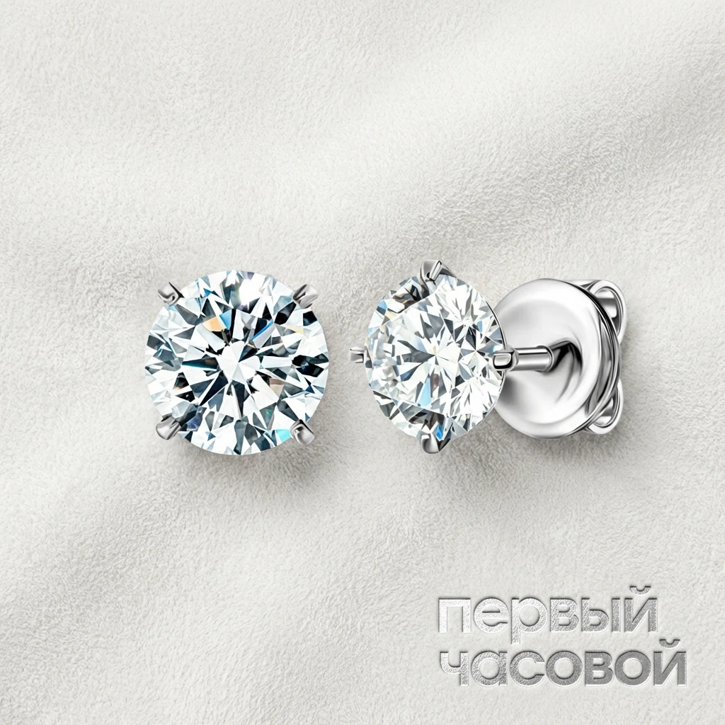 Купить украшение Studio jewelry Серьги с бриллиантами 1,11/1,11 ct. L/VS2 (3 Excellent) : в наличии в Москве!