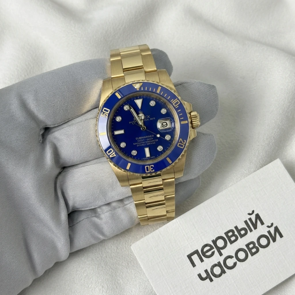 Купить элитные часы Rolex Submariner Date 40Mm Yellow Gold Ceramic Diamonds Index 116618LB: в наличии в Москве!