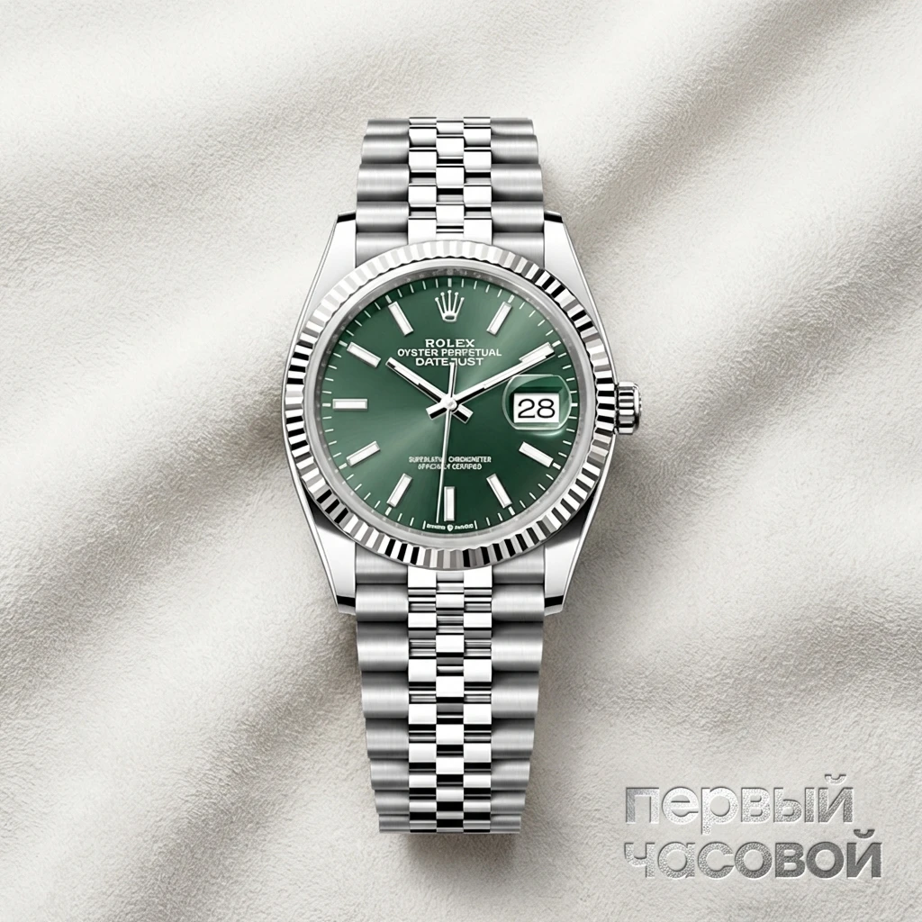 Rolex Datejust 36Mm Steel & White Gold Grreen Dial 126234