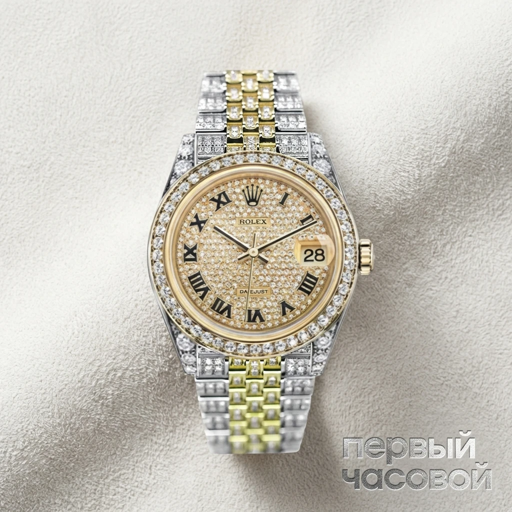 Rolex Datejust 36Mm Steel & Yellow Gold Aftermarket Diamonds Тюнинг 126233AMD
