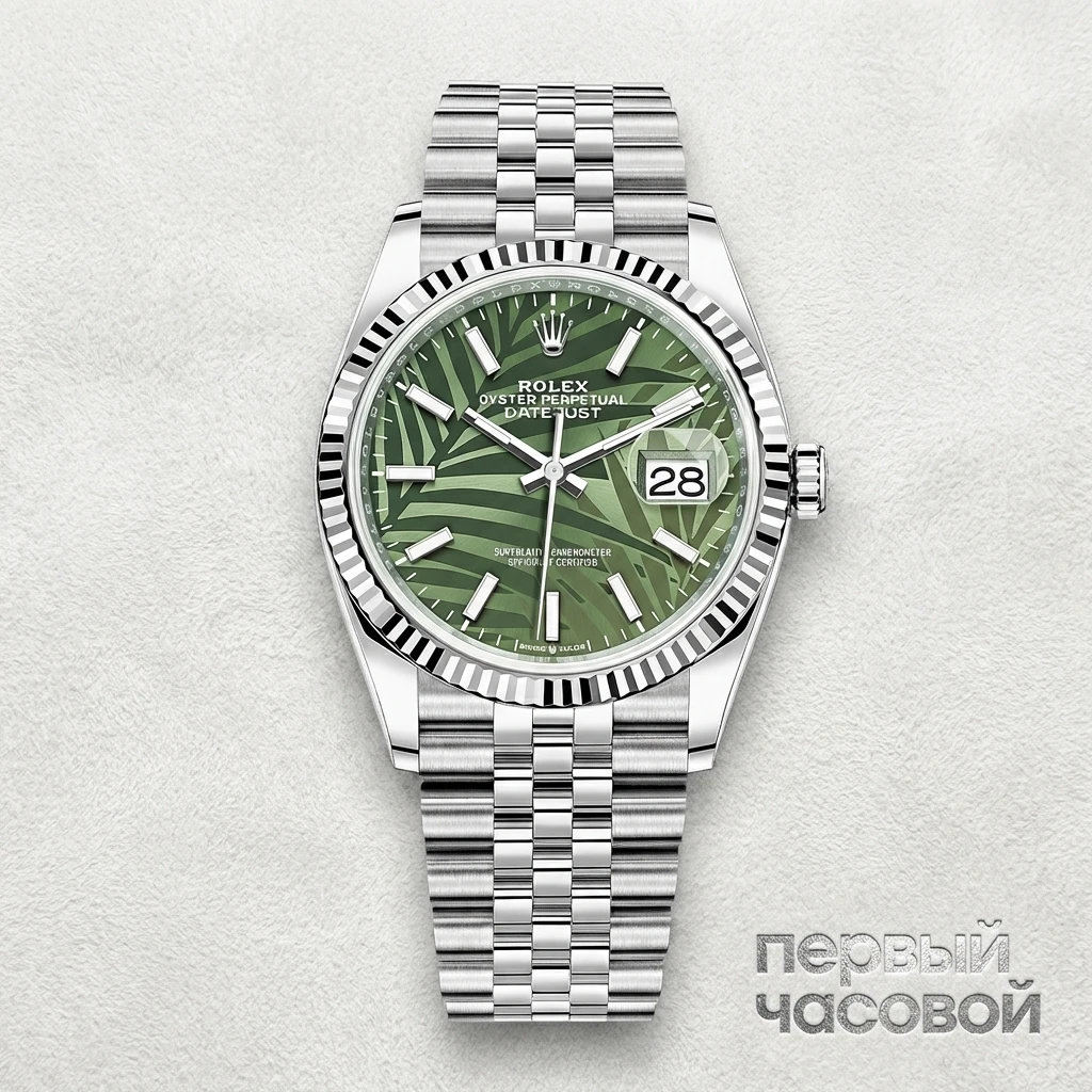 Купить элитные часы Rolex Datejust 36 Mm Green Palm Motif Dial 2023 126234: в наличии в Москве!