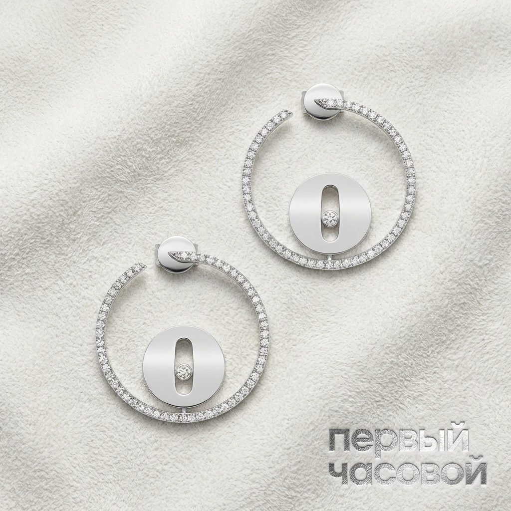 Купить украшение Messika Серьги Créoles Lucky Move Sm 07515-WG: в наличии в Москве!