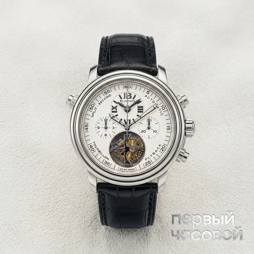 Купить элитные часы Blancpain Leman Platinum Tourbillon Split Second Chronograph 38mm 2189F 3427 63B: в наличии в Москве!