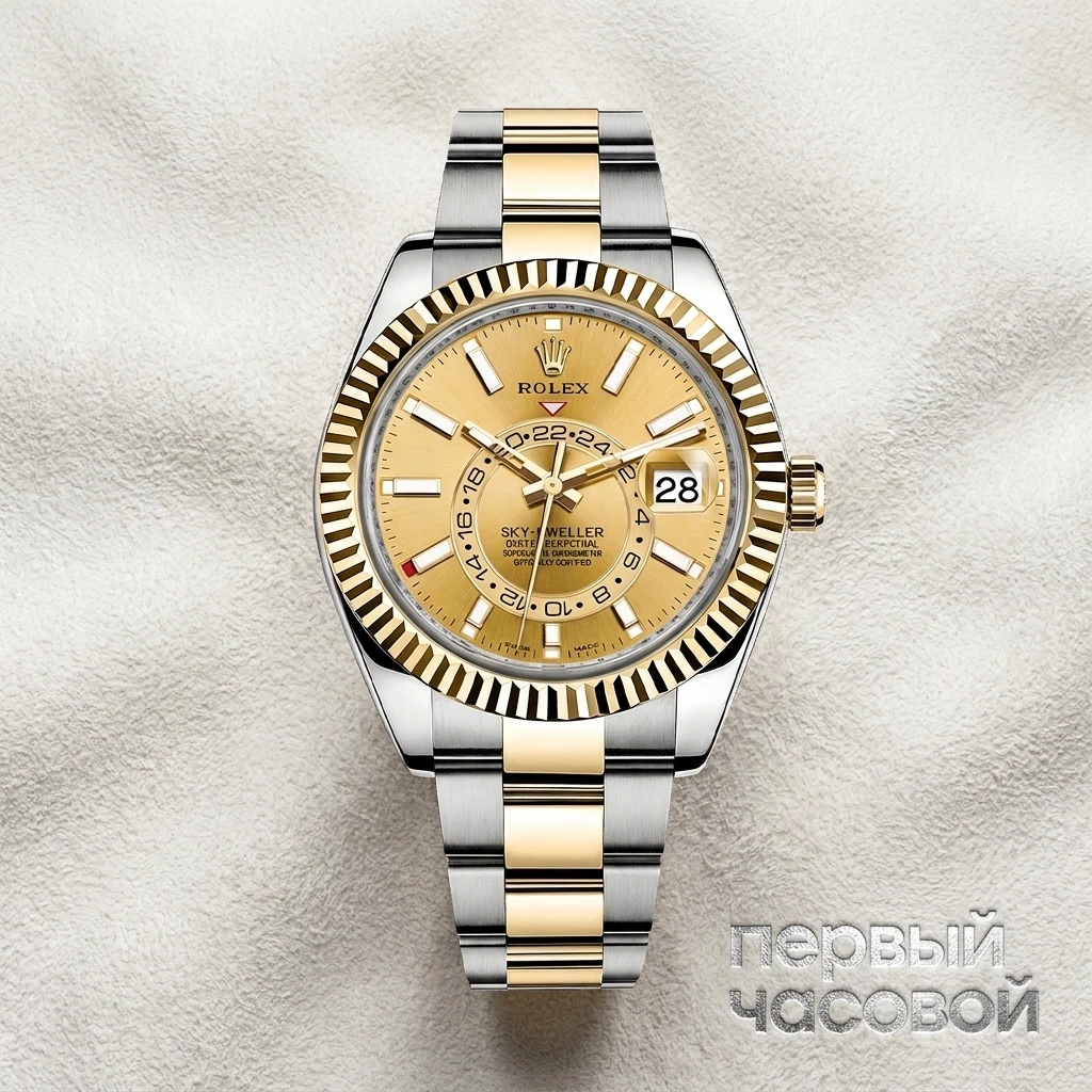 Купить элитные часы Rolex Sky-Dweller Steel Gold Champagne Dial 326933: в наличии в Москве!
