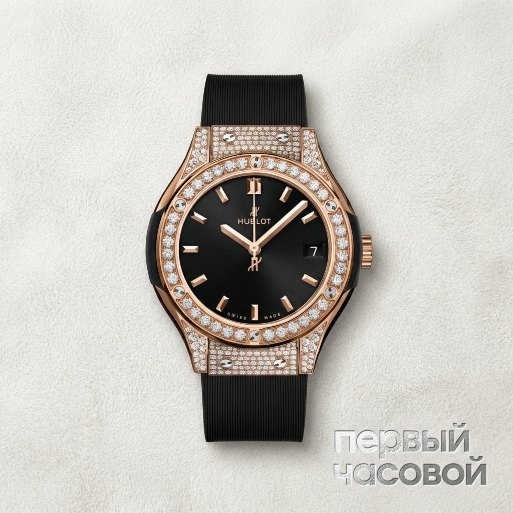 Купить элитные часы Hublot Classic Fusion King Gold Pave 581.OX.1480.RX.1704: в наличии в Москве!