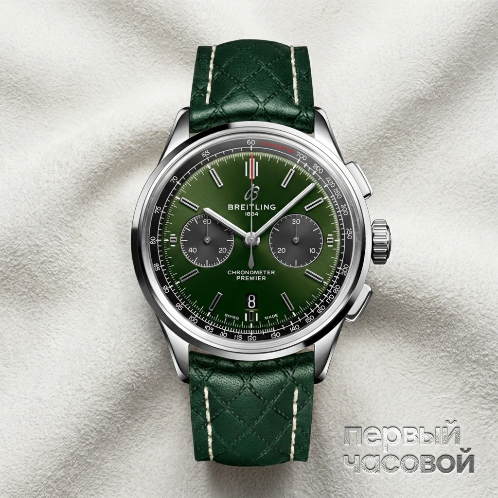 Купить элитные часы Breitling Premier B01 Chronograph 42 Bentley British Racing Green AB0118A11L1X1: в наличии в Москве!