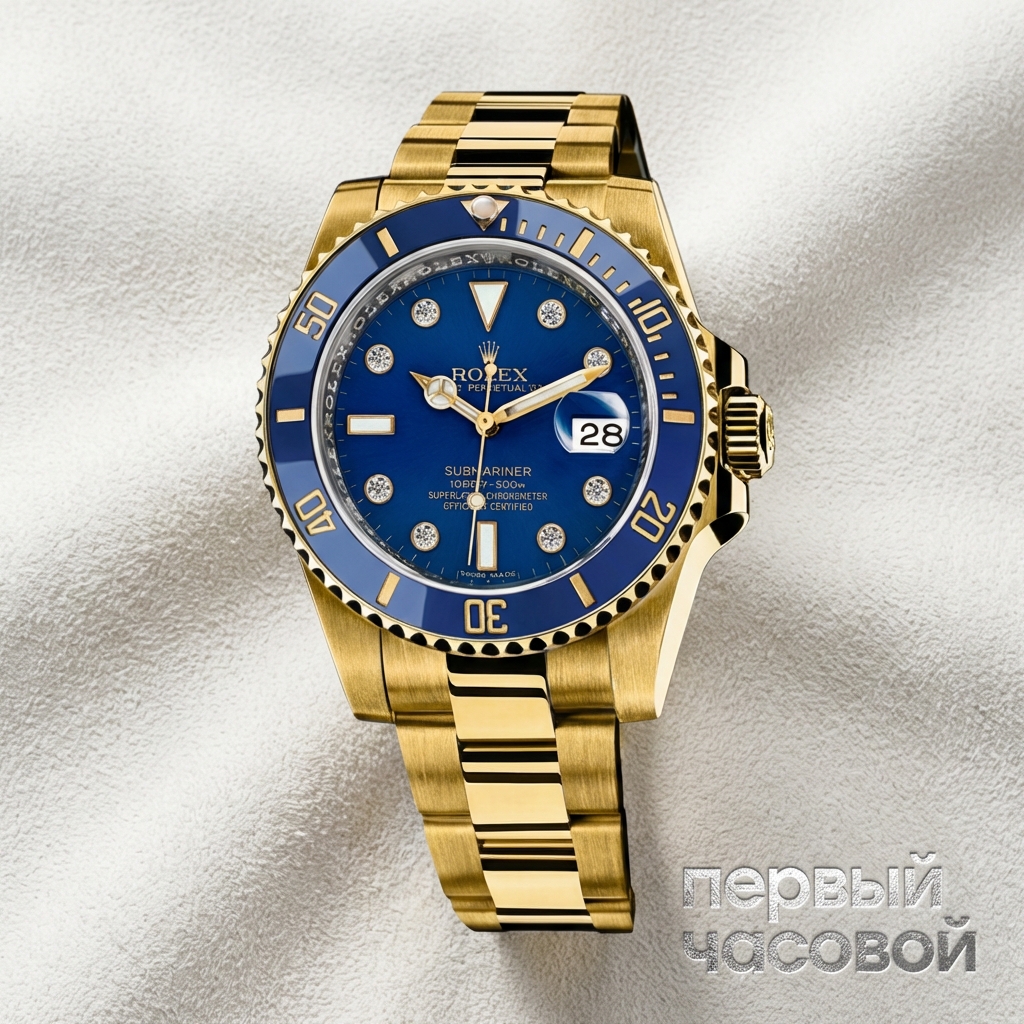 Rolex Submariner Date 40Mm Yellow Gold Ceramic Diamonds Index