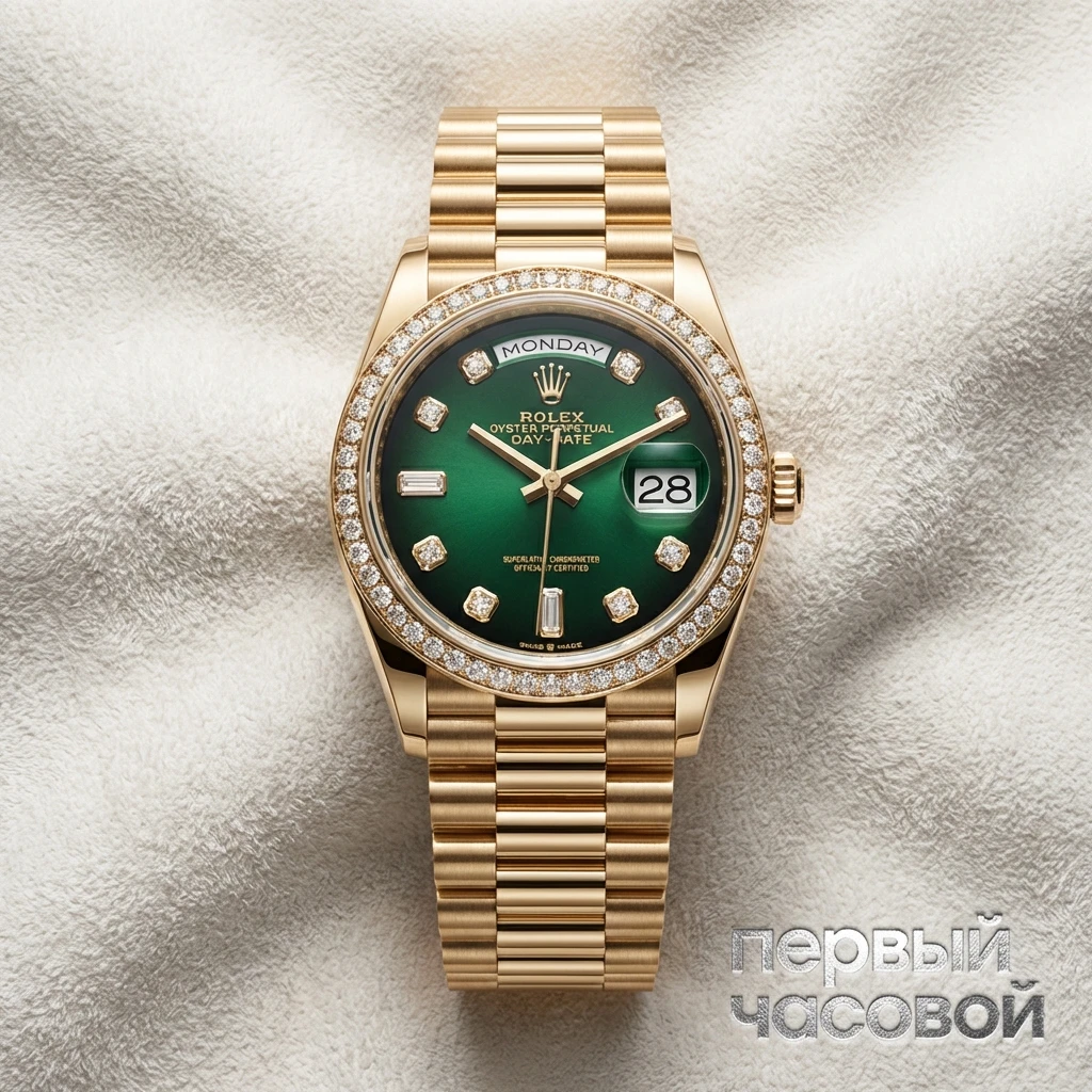 Купить элитные часы Rolex Day-Date 36mm Green Graduated Diamond 128348RBR: в наличии в Москве!
