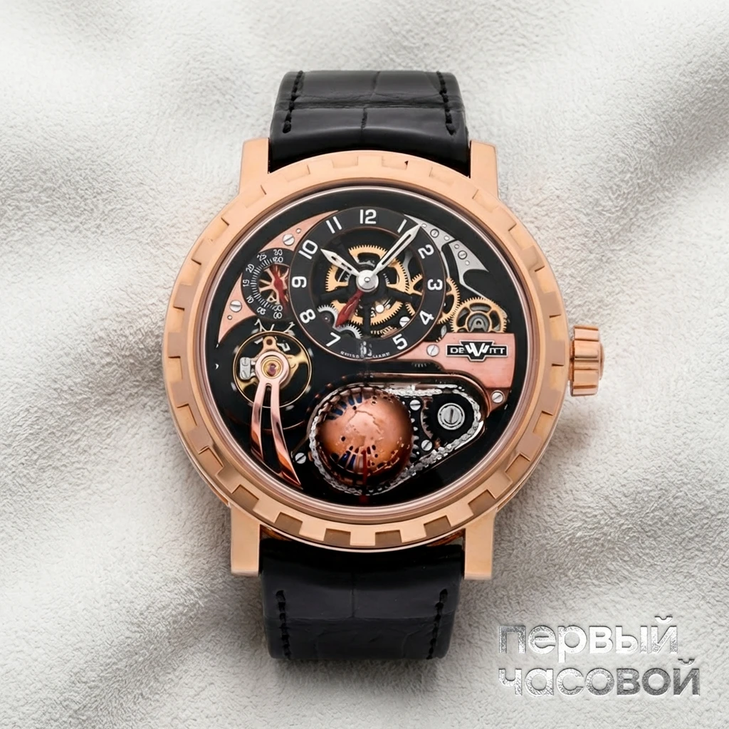 Купить элитные часы DeWitt Academia Hour Planet GMT Black Tie Edition AC.GMT.003.S2: в наличии в Москве!