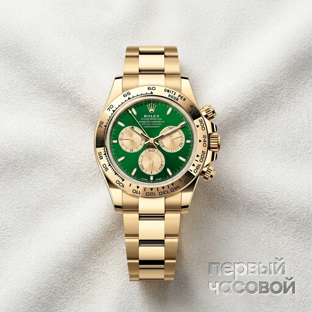 Купить элитные часы Rolex Cosmograph Daytona Yellow Gold Green Dial 126508: в наличии в Москве!