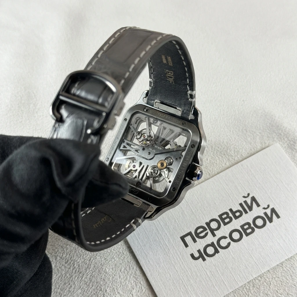 Купить элитные часы Cartier Santos De Cartier Skeleton WHSA0009: в наличии в Москве!