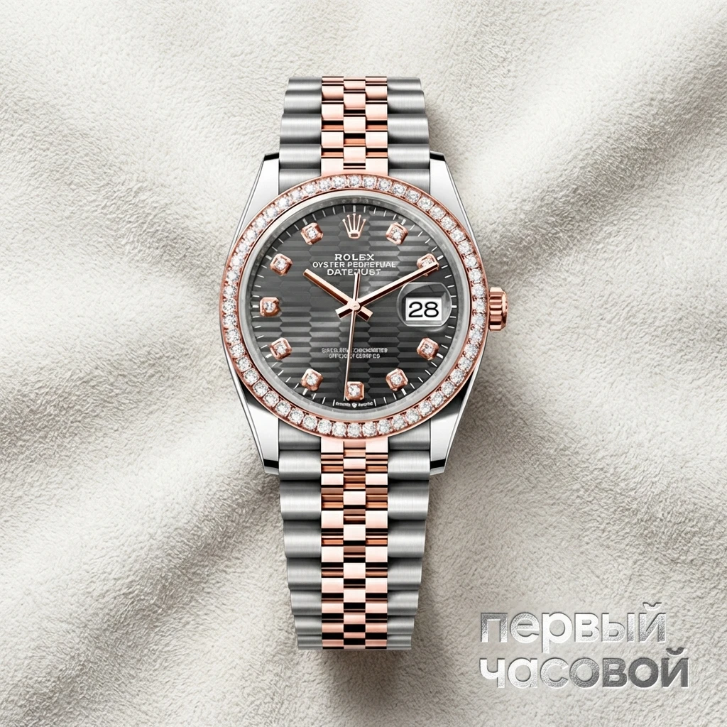 Rolex Datejust 36 Rose Gold/Steel Fluted Motif Dial Diamond Bezel Jubilee Bracelet 126281RBR