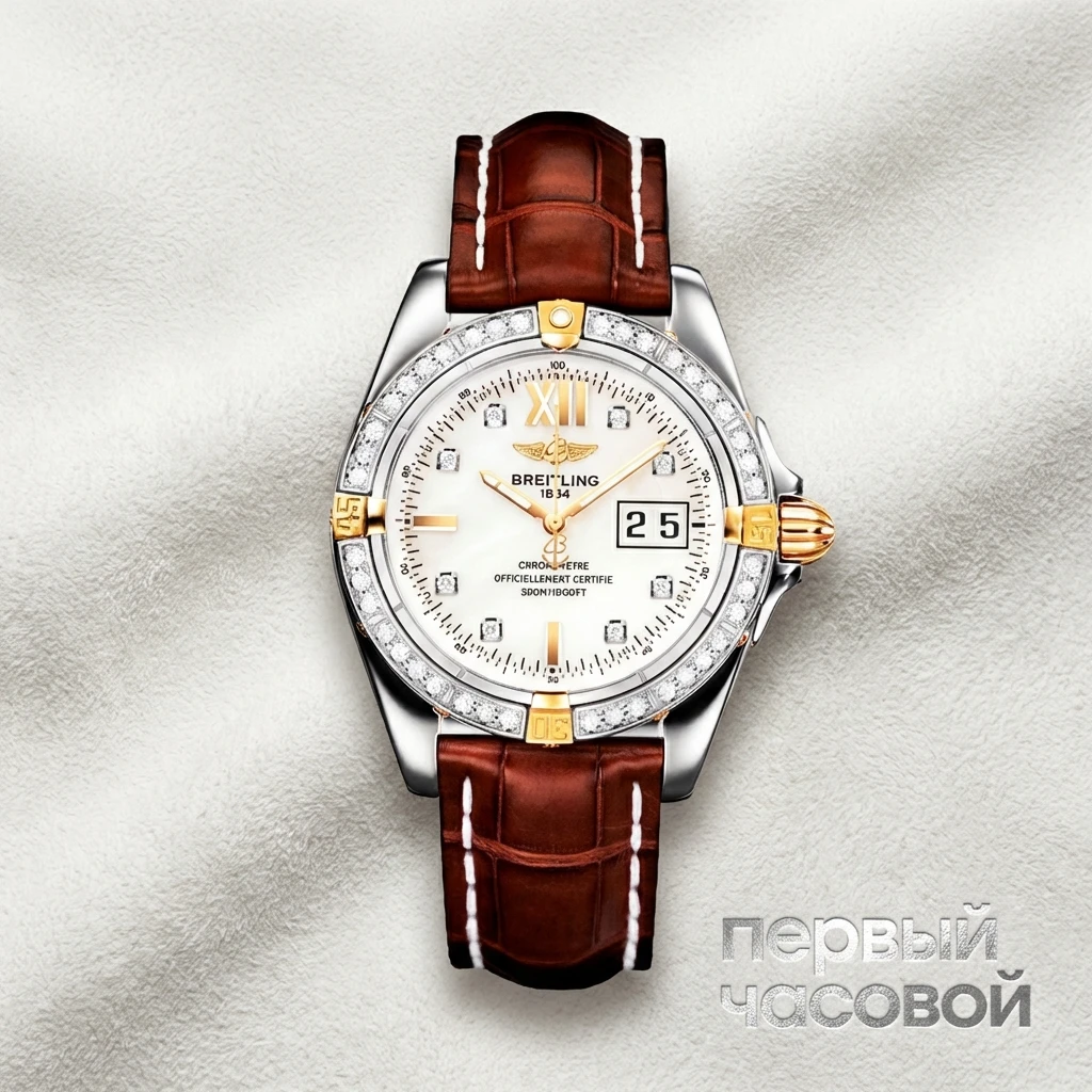 Купить элитные часы Breitling Cockpit 2 Tone White MOP Dial B4935053: в наличии в Москве!