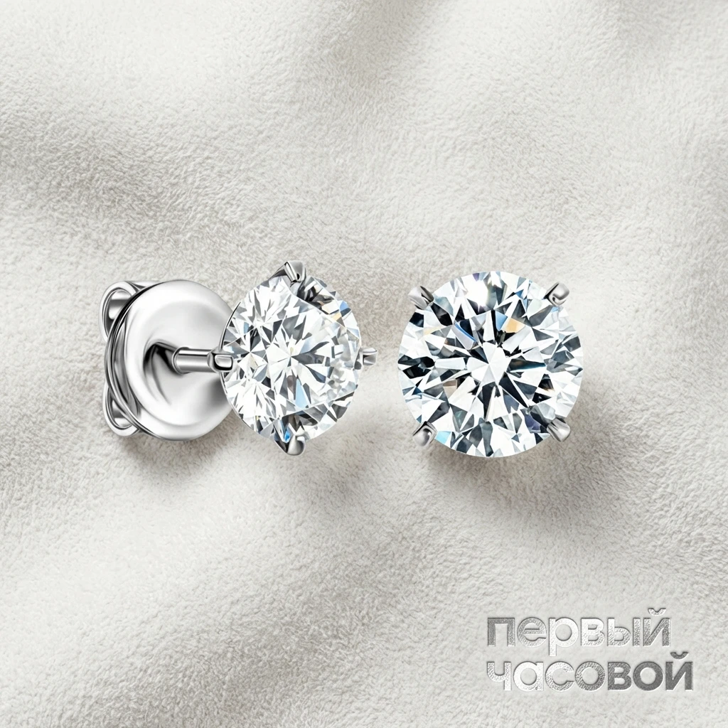 Купить украшение Studio jewelry Серьги с бриллиантами 2,01/2,01 ct. H/VS1 (3 Excellent) : в наличии в Москве!