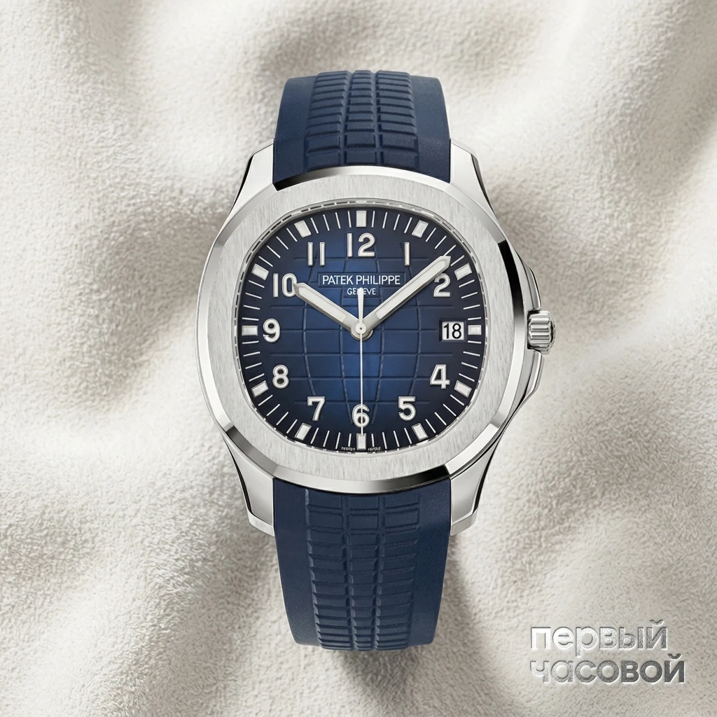Купить элитные часы Patek Philippe Aquanaut White Gold Blue Dial 5168G-001: в наличии в Москве!