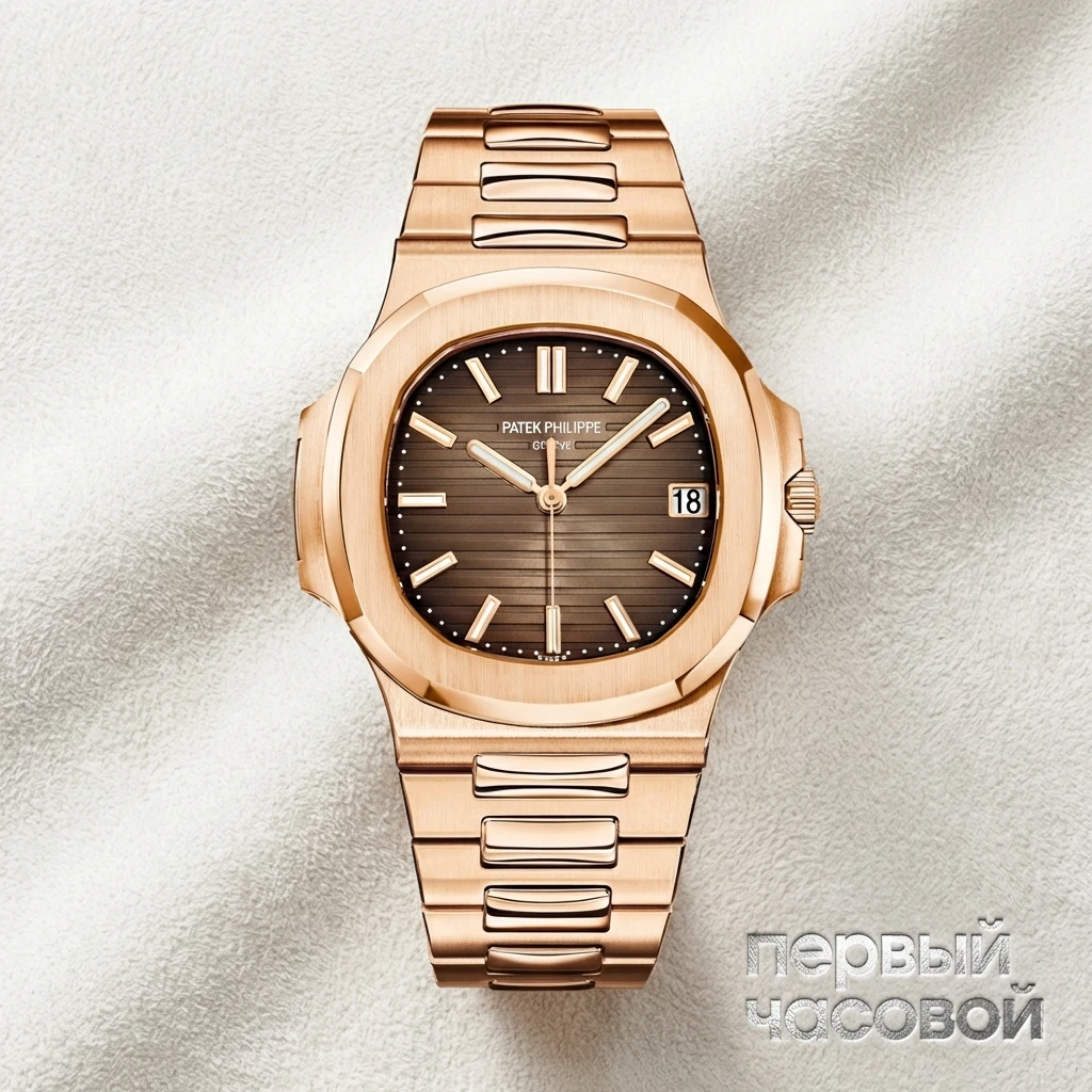 Купить элитные часы Patek Philippe Механизм оригинал, корпус изготовлен на заказ Nautilus Rose Gold FIX 5711/1R-001: в наличии в Москве!