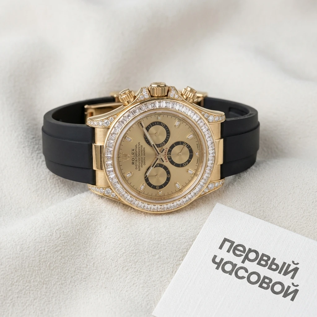 Купить элитные часы Rolex Cosmograph Daytona Yellow Gold Factory Diamonds Oysterflex 126538TBR: в наличии в Москве!