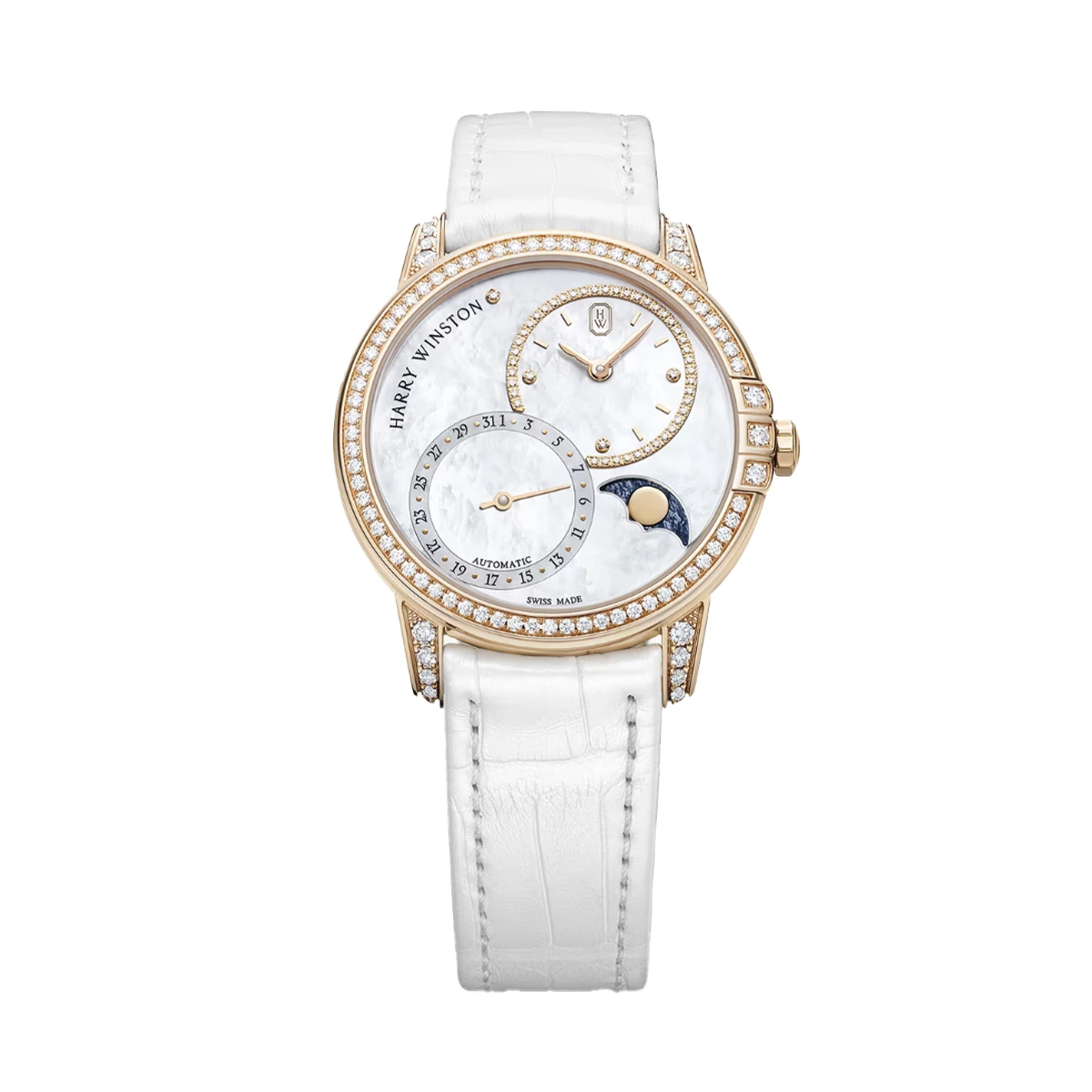 Купить элитные часы Harry Winston Midnight Date Moon Phase Automatic 36mm MIDAMP36RR001: в наличии в Москве!