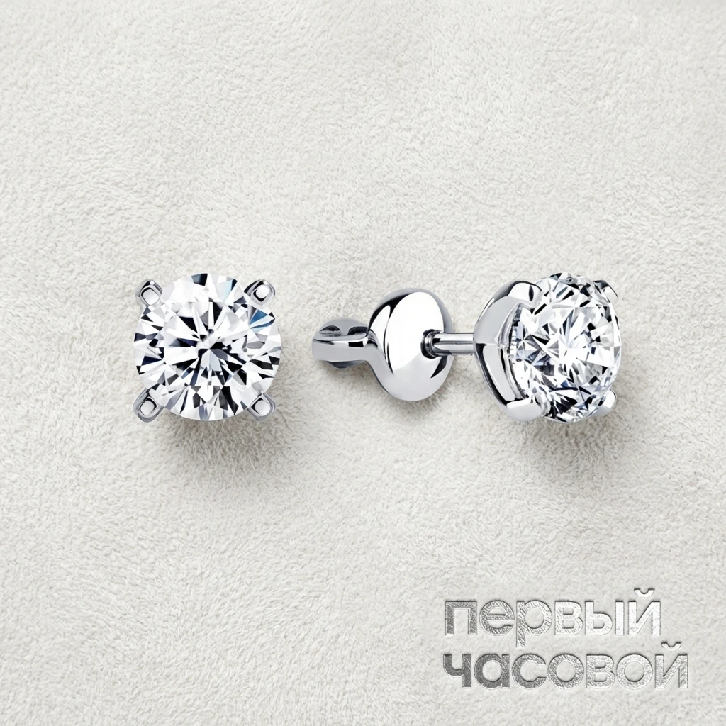 Купить украшение Studio jewelry Серьги 1,51/1,51 ct. J/VS2 (3 excellent) Round Diamonds : в наличии в Москве!