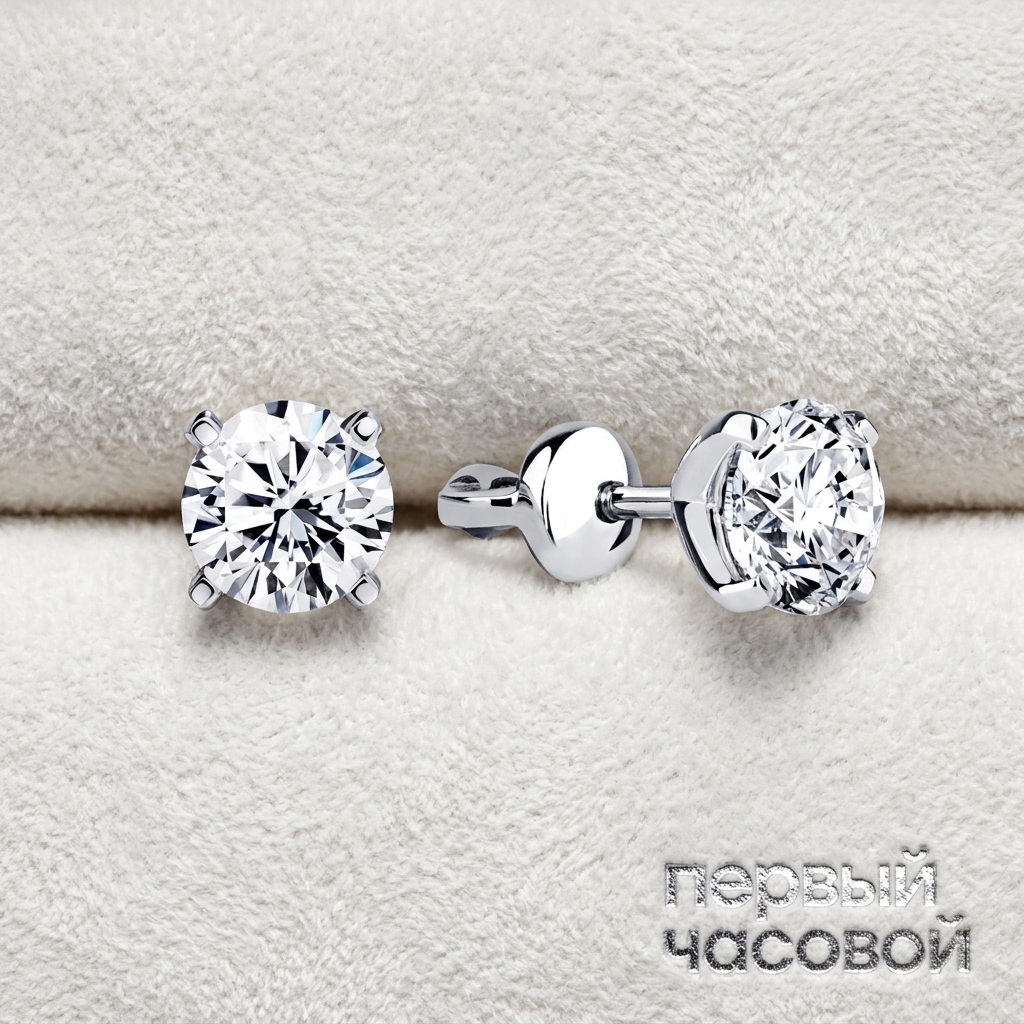 Studio jewelry Серьги 0,77/0,77 ct. J/Internally Flawless-VVS1 (3 Excellent) Round Diamonds