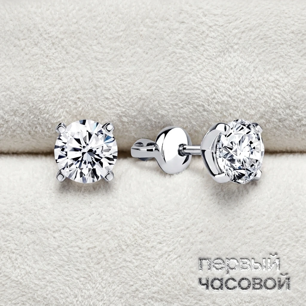 Studio jewelry Серьги 0,77/0,77 ct. J/Internally Flawless-VVS1 (3 Excellent) Round Diamonds