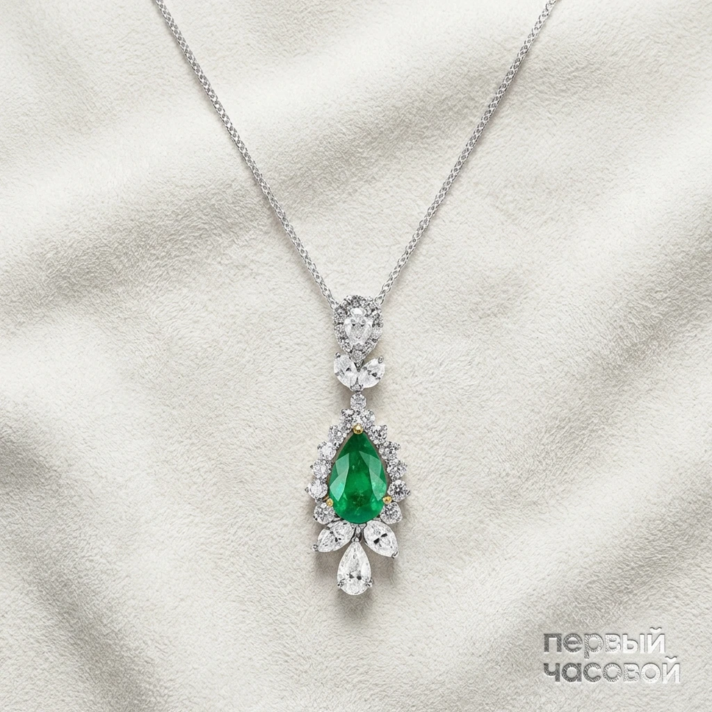 Купить украшение Studio jewelry Колье С Изумрудом 3,00 Ct. : в наличии в Москве!