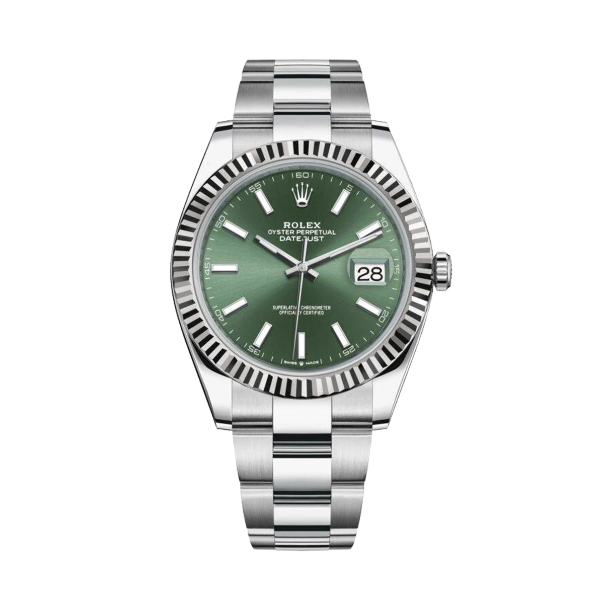 Купить элитные часы Rolex Datejust 41mm Steel &amp; White Gold Mint Green Dial 126334: в наличии в Москве!