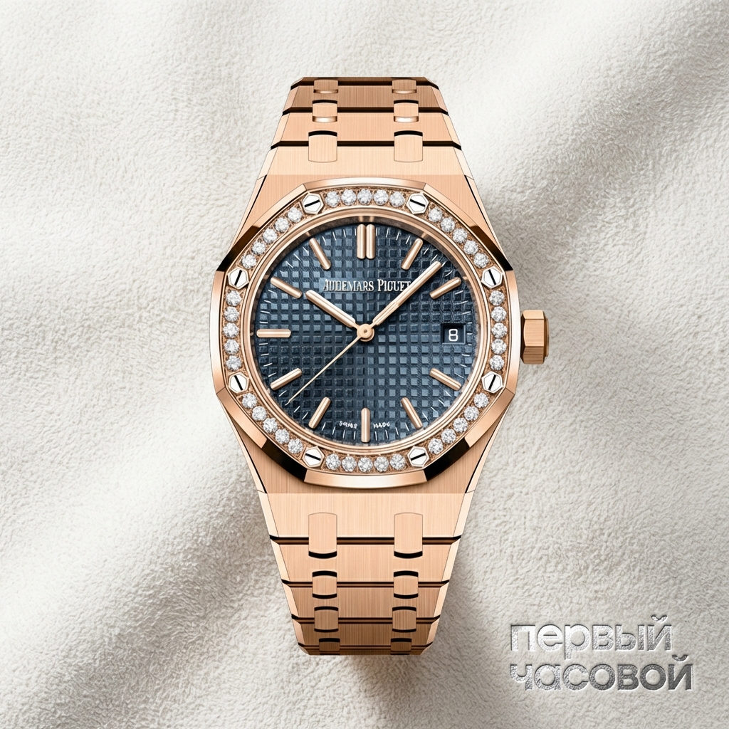 Audemars Piguet Royal Oak 37 Mm Rose Gold Blue Dial