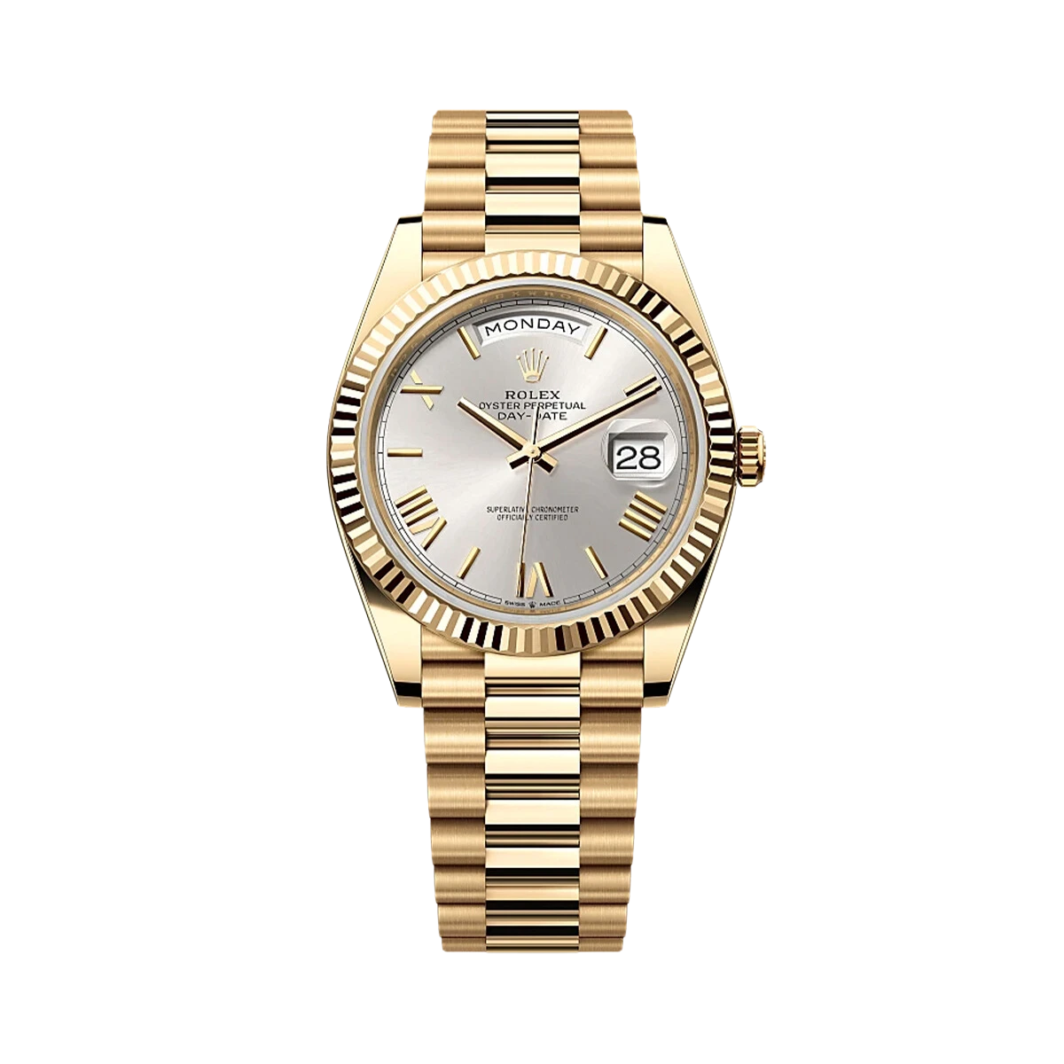 Купить элитные часы Rolex Day Date 40mm Yellow Gold Silver Dial 228238: в наличии в Москве!