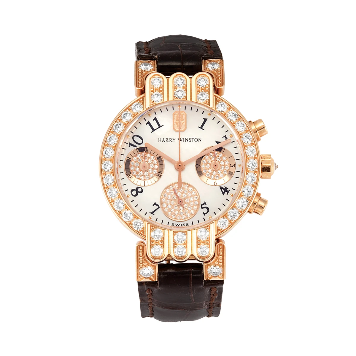 Купить элитные часы Harry Winston Mother of Pearl and Diamond Premier Chronograph 200UCQ32R: в наличии в Москве!