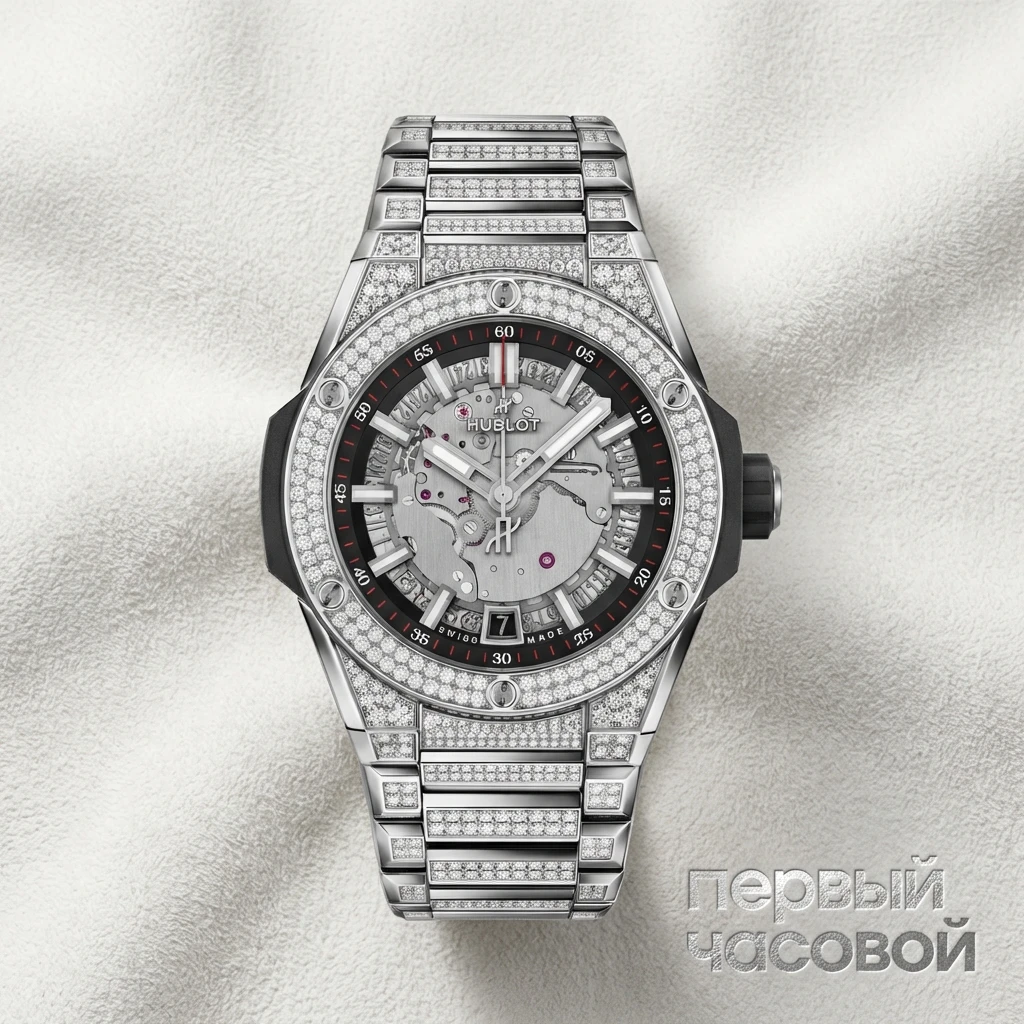 Купить элитные часы Hublot Big Bang Integrated Time Only Titanium Pave 456.NX.0170.NX.3704: в наличии в Москве!