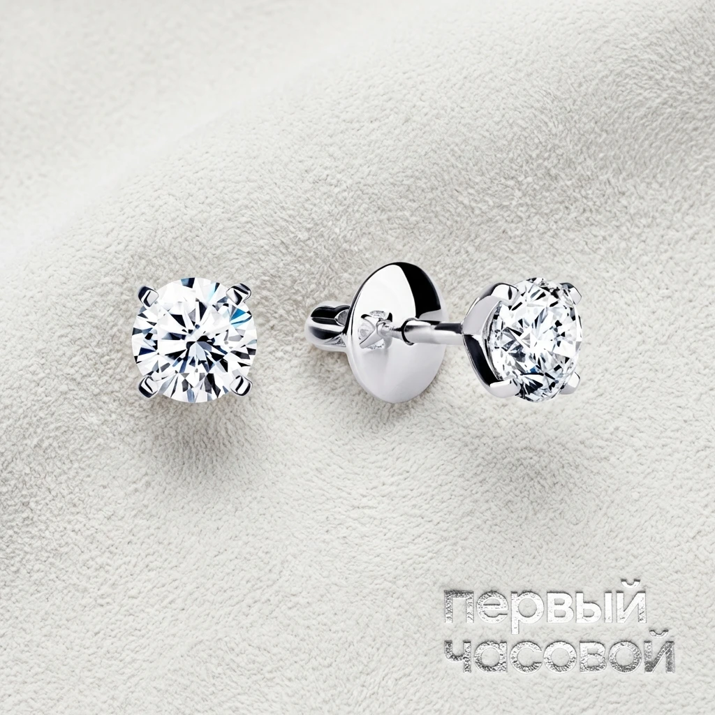 Купить украшение Studio jewelry Серьги 1,11/1,11 ct. H/VS2 (3 excellent) Round Diamonds : в наличии в Москве!