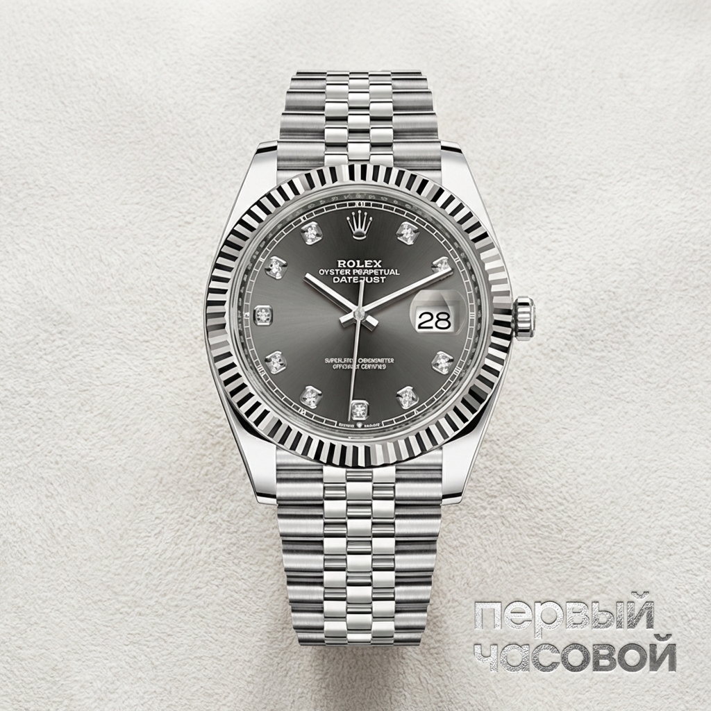Rolex Oyster Perpetual Datejust 41mm Grey Dial Diamonds