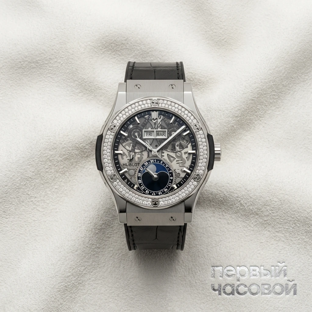 Купить элитные часы Hublot Classic Fusion Titanium Diamonds 547.NX.0170.LR.1104: в наличии в Москве!